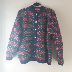 Pitlochry Made in Scotland Women's Shetland 100% Wool Plaid Sweater, Large